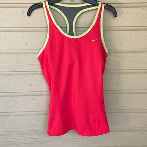 Nike Athletic tank top racer back size medium red women’s built in sports bra